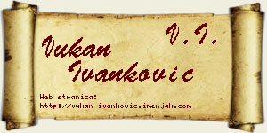 Vukan Ivanković vizit kartica